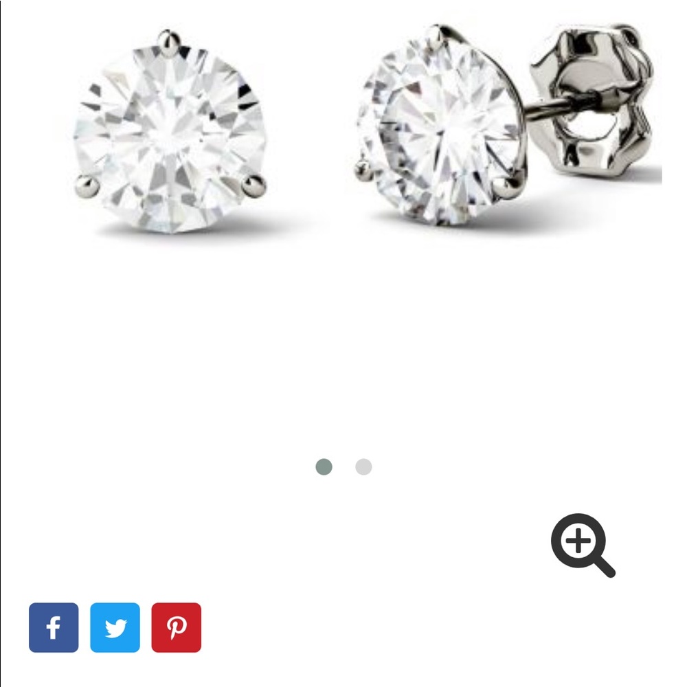 14kt White 2 carat Forever One Moissanite studs